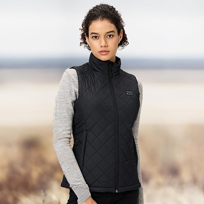 VeloraHeat™ Quilted Heated Vest for Women with Battery Pack