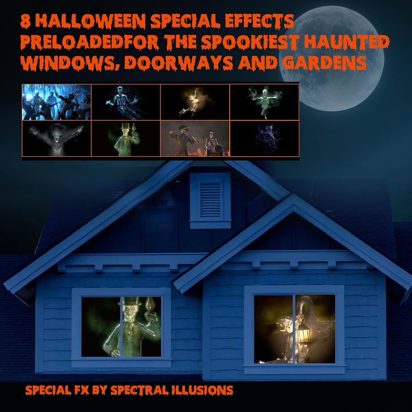 PhantomBeam™ Halloween Window Projector – Haunted Holograms in HD
