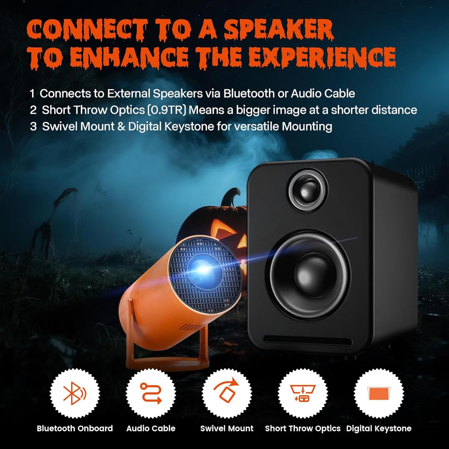 PhantomBeam™ Halloween Window Projector – Haunted Holograms in HD