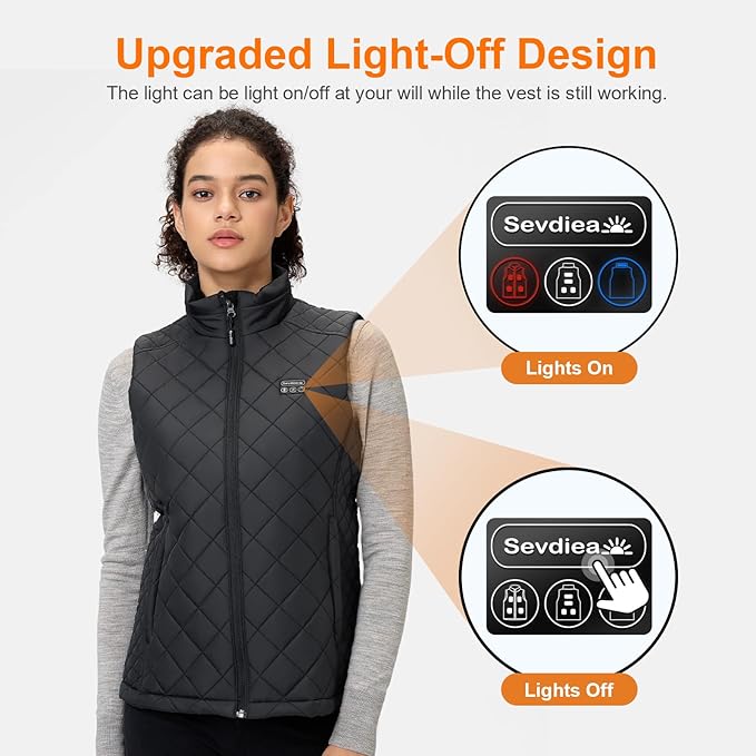 VeloraHeat™ Quilted Heated Vest for Women with Battery Pack