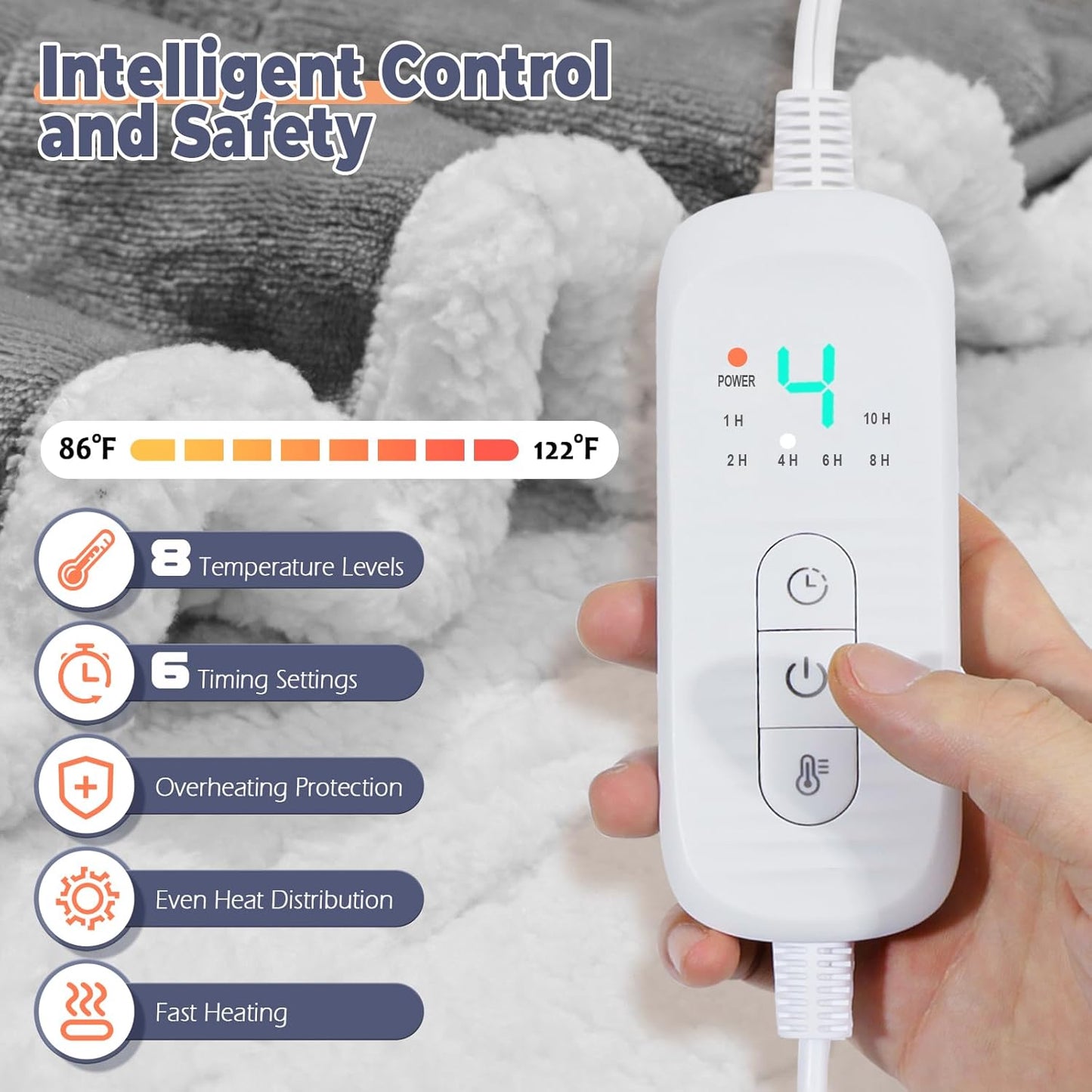 SnugWear™ Heated Wearable Blanket with Sleeves & Foot Pocket