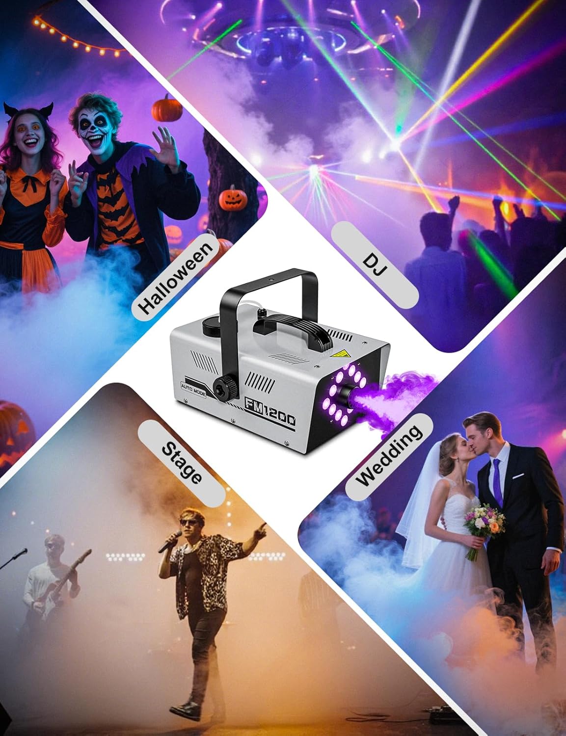 PhantomMist™ 1200W Halloween Fog Machine with LED Lights