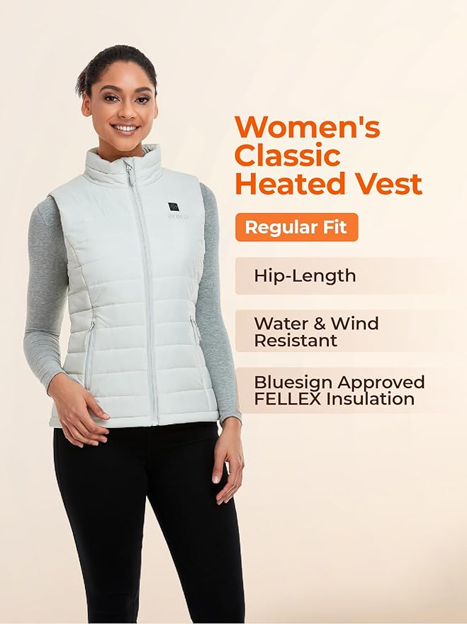 VeloraHeat™ Quilted Heated Vest for Women with Battery Pack