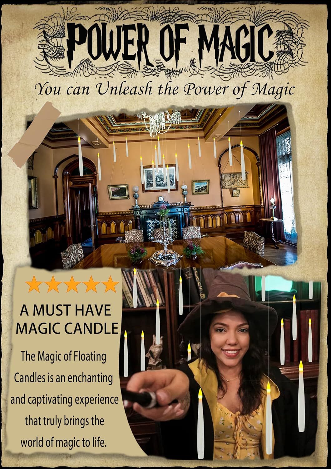 EnchantedGlow™ Floating LED Candles with Magic Wand