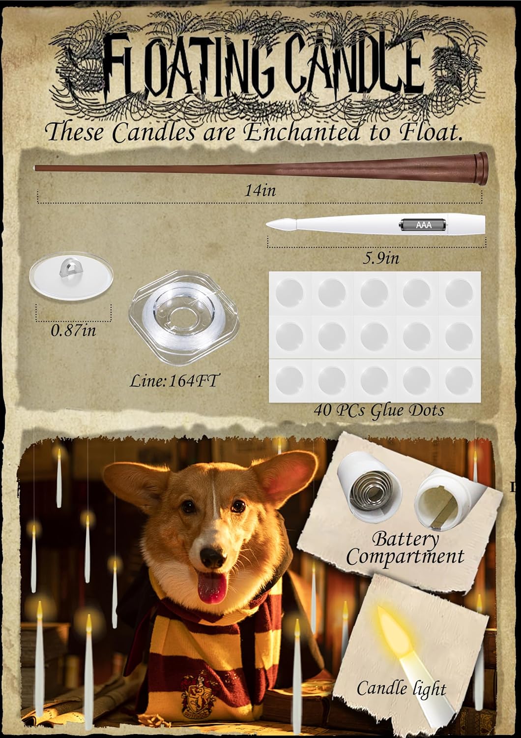 EnchantedGlow™ Floating LED Candles with Magic Wand