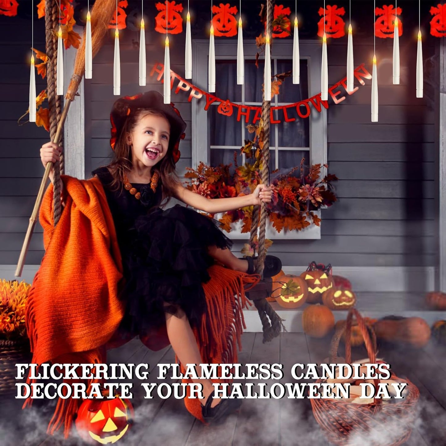 EnchantedGlow™ Floating LED Candles with Magic Wand