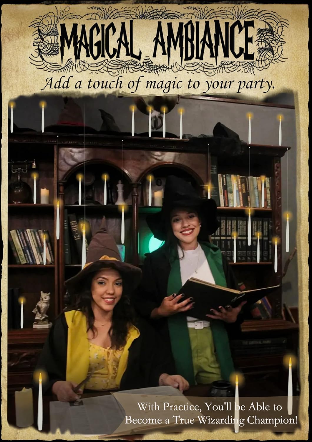 EnchantedGlow™ Floating LED Candles with Magic Wand