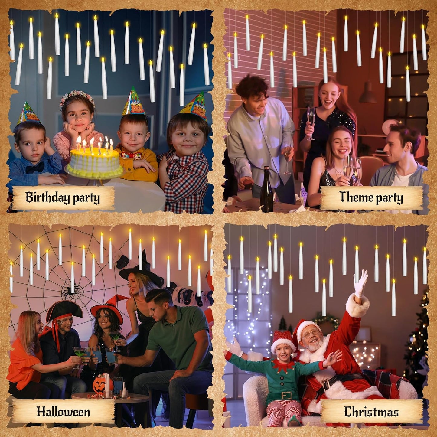 EnchantedGlow™ Floating LED Candles with Magic Wand