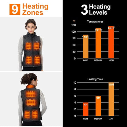 VeloraHeat™ Quilted Heated Vest for Women with Battery Pack