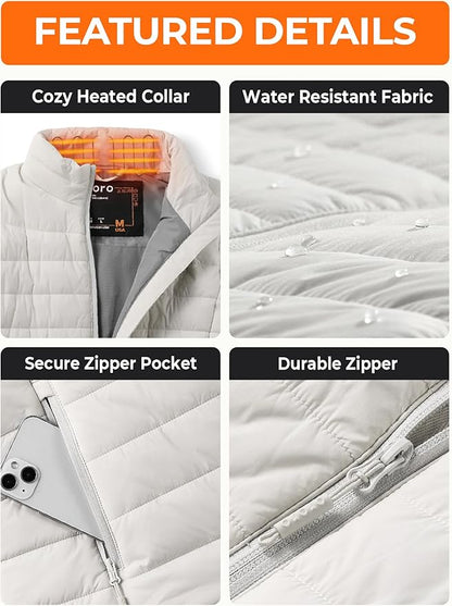 VeloraHeat™ Quilted Heated Vest for Women with Battery Pack