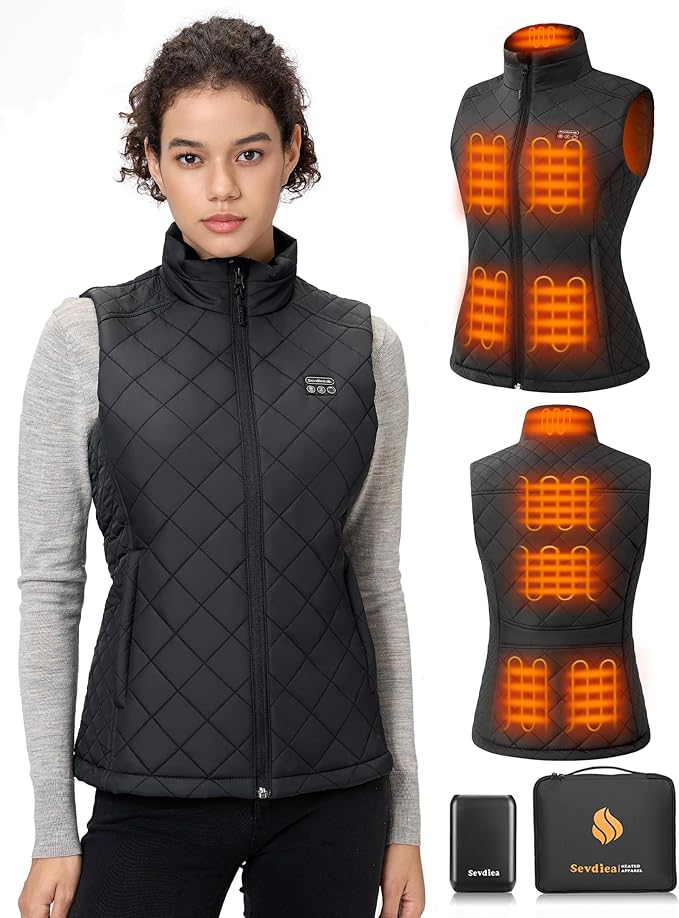 VeloraHeat™ Quilted Heated Vest for Women with Battery Pack