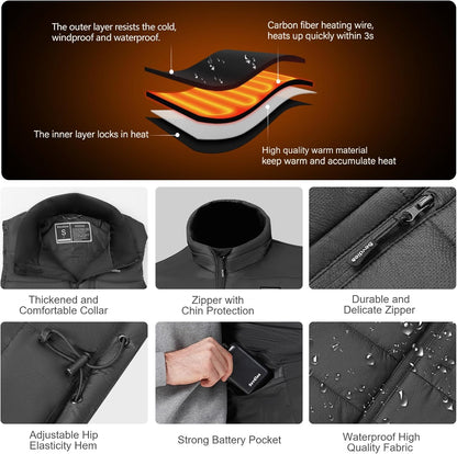 IronHeat™ Quilted Heated Vest for Men with Battery Pack